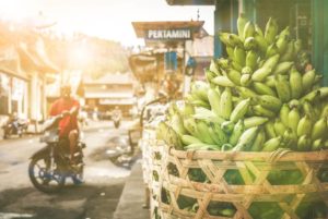 Banane in gruen